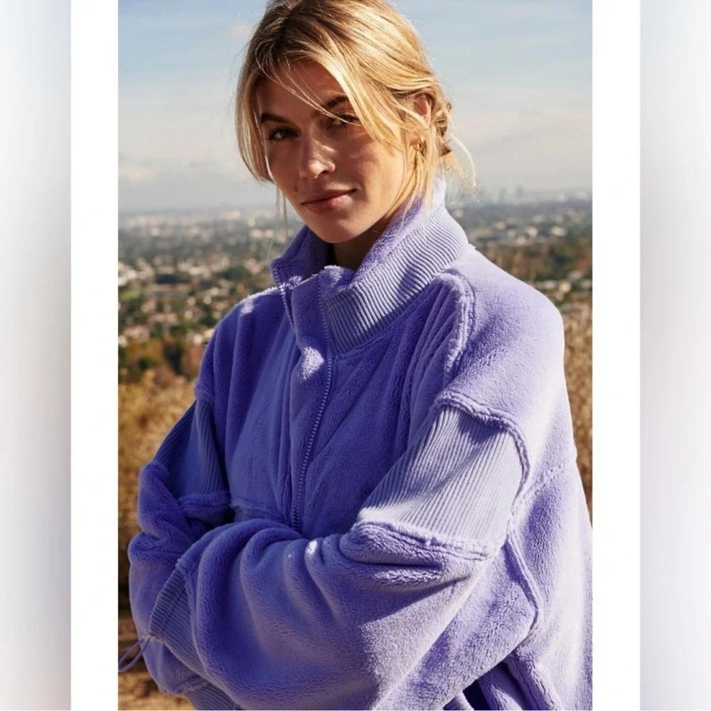 Free People Seeing Stars Fleece Teddy Jacket - Picture 2 of 8